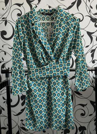 Zara 34 xs разноцветное платье мини новое