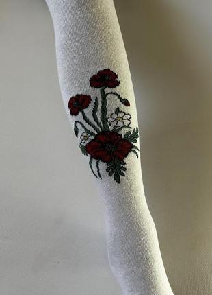 Колготки с вышивкой 2