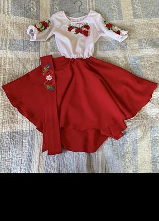 Вышитое платье детское 9-11 рочков