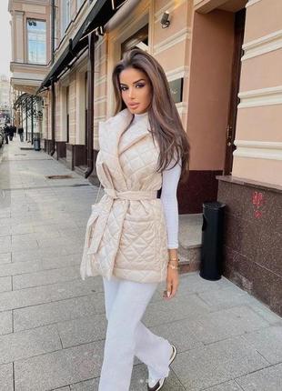 Жилетка з поясом на силіконі