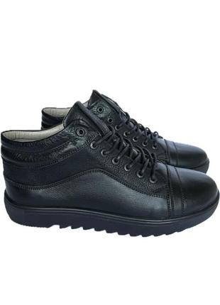 Зимние мужские кожаные ботинки cardio зимние мужественные ботиночки осень зима-размер 40, 43, 45