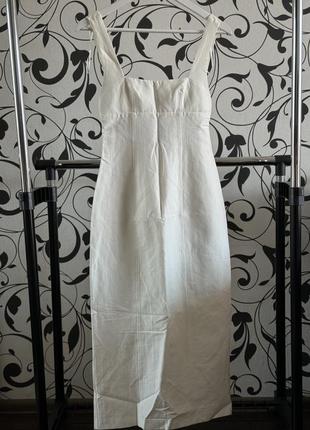 Zara 36 s 38 м молочна екрю сукня міді відкрита спинка нова