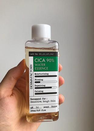 Успокаивающий тонер-эссенция из 90% центеллы derma factory cica 90% water essence, 150 мл, центелла, центеллой, тонер, дерма фактори