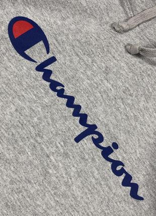 Винтажная серое худи champion с большим лого