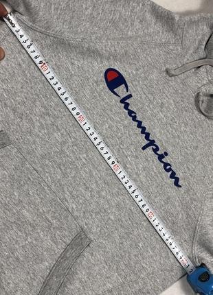 Винтажная серое худи champion с большим лого
