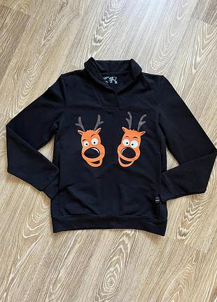 Свитшот универсальный черный с принтом