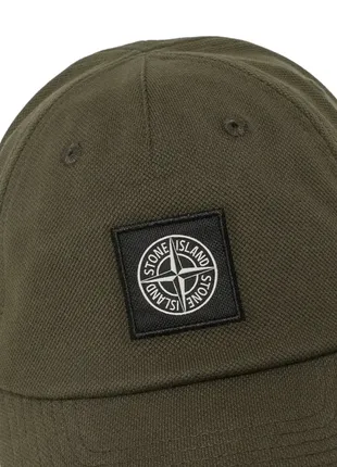 Кепка stone island pique label cap olive