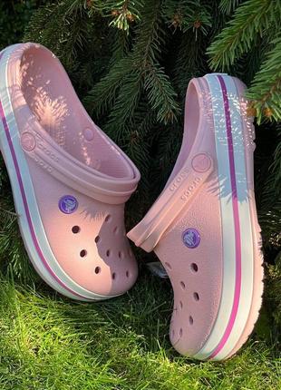 Женские кроксы сабо crocs crocband clog pearl розовые идеальные crocs для ваших ножек