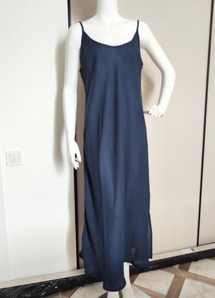 Ночная рубашка из шифона ♥️по косой, длинная синяя