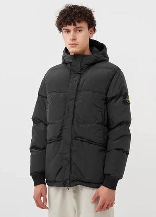 Пуховик stone island nylon metal с капюшоном