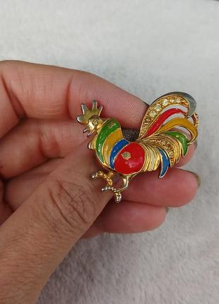 Брошь "золотой петух"