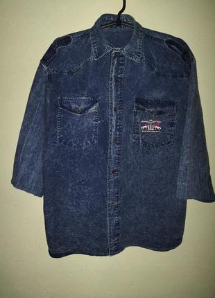 Винтажная рубашка джинсовая