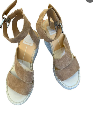 Замшеві босоніжки натуральна замша на плетеним  платформі нові 40.5-41