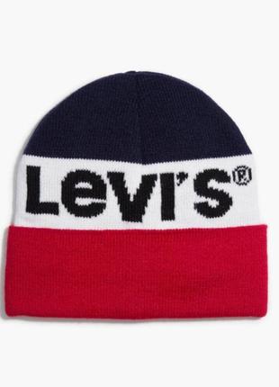 Женская зимняя шапка levi's sportswear logo beanie