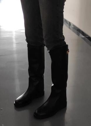 Шкіряні чоботи massimo dutti в кінному стилі