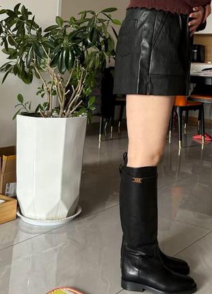 Шкіряні чоботи massimo dutti в кінному стилі