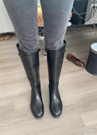 Шкіряні чоботи massimo dutti в кінному стилі