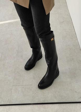 Шкіряні чоботи massimo dutti в кінному стилі