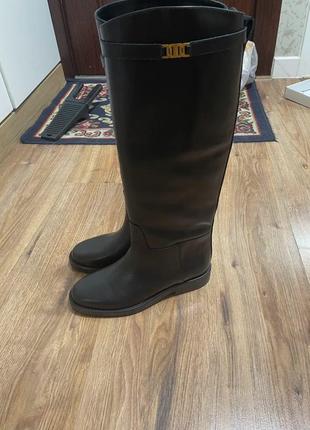 Шкіряні чоботи massimo dutti в кінному стилі