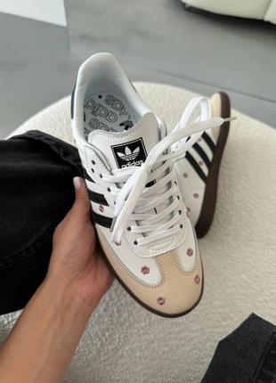 Жіночі кеди кросівки adidas samba og black/white painted
