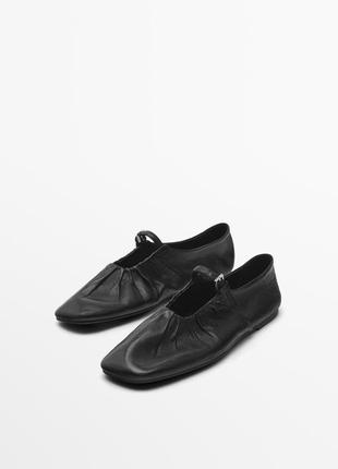 Кожаные балетки massimo dutti 1578/450