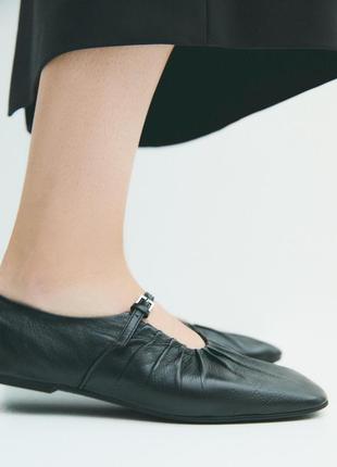 В наличии 41! кожаные балетки massimo dutti 1578/450 — цена 2900