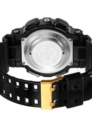 Чоловічий спортивний годинник skmei 2081 чорний із золотом/білий7 фото