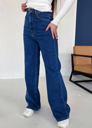 Женские широкие классические джинсы (синий) 42/449 фото