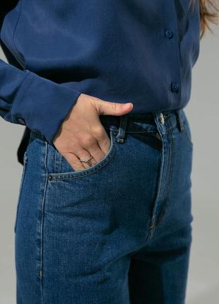 Женские широкие классические джинсы (синий) 42/445 фото
