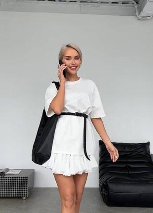 Юбка с валанами и подкладкой из хлопка, которая идет шортами