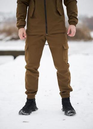 Штани чоловічі soft shell теплі зимові дуже зручні та щільні не сковують рухів на зиму чоловічі