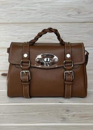 Кожаная сумка в стиле mulberry