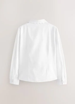 Стильная рубашка блуза блузка с длинным рукавчиком для девочки белая next некст