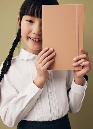 Стильная рубашка блуза блузка с длинным рукавчиком для девочки белая next некст