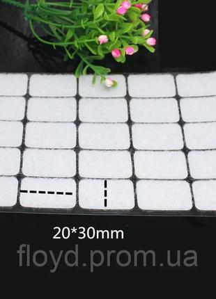 Прямоугольные липучки 20х30 мм белые (25 шт) многоразовые кружки стикеры на самоклейке3 фото