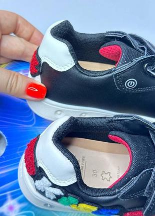 Детские кроссовки кеды  с мигалками geox skylin 30,31,32,33,35,36р5 фото