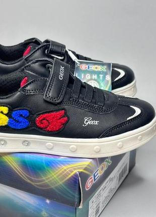 Детские кроссовки кеды  с мигалками geox skylin 30,31,32,33,35,36р3 фото
