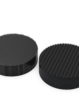 Круглі липучки пластик 50 мм (10 пар) чорні  багаторазові круги велкро стікери на самоклейці