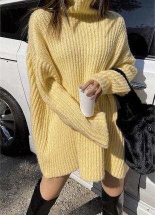 Удлиненный свитер от zara объемная вязка