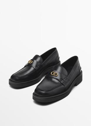 Кожаные лоферы massimo dutti 1544/450