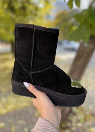 Угги натуральный замш\ угги на платформе натуралки3 фото