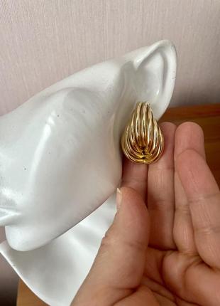 Винтажные серьги клипсы золотистые американский винтаж