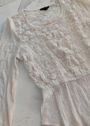 Винтажная молочная блуза.