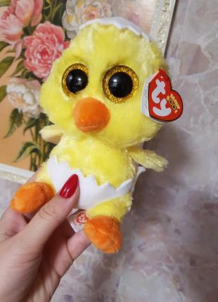 Ty beanie boos глазастик милый цыплёнок в скорлупе peetie 15 см3 фото