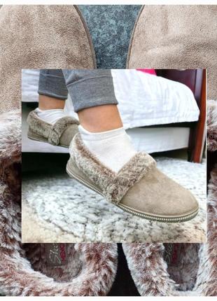 Женские тёплые тапочки skechers cali® cozy campfire - team toasty(40 размер, 27 см стелька)