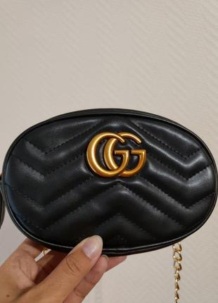 Поясна сумка бананка в стилі gucci