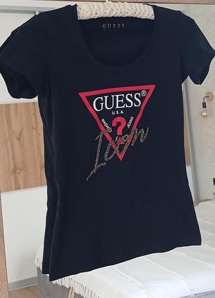Футболка чорна HWDC78 guess icon оригінал