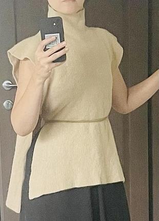 Жилет асимметрия жилетка кашемир кэмэл мерино cashmere merino wool cos