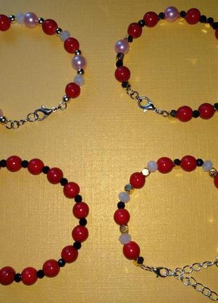 Браслет из бусин гематит говлит шпинель