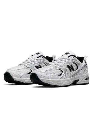 🌸женские кроссовки new balance 530 white silver black / демисезонные / весенние, летние, осенние / текстиль, кожа, замша /